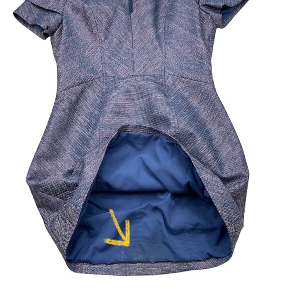 Rebecca Minkoff Katya Tweed Dress 8 Tiered Short Sleeve V-Neck Sheath Mini - Picture 7 of 12